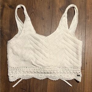 Hollister Cream Knit Crop Top